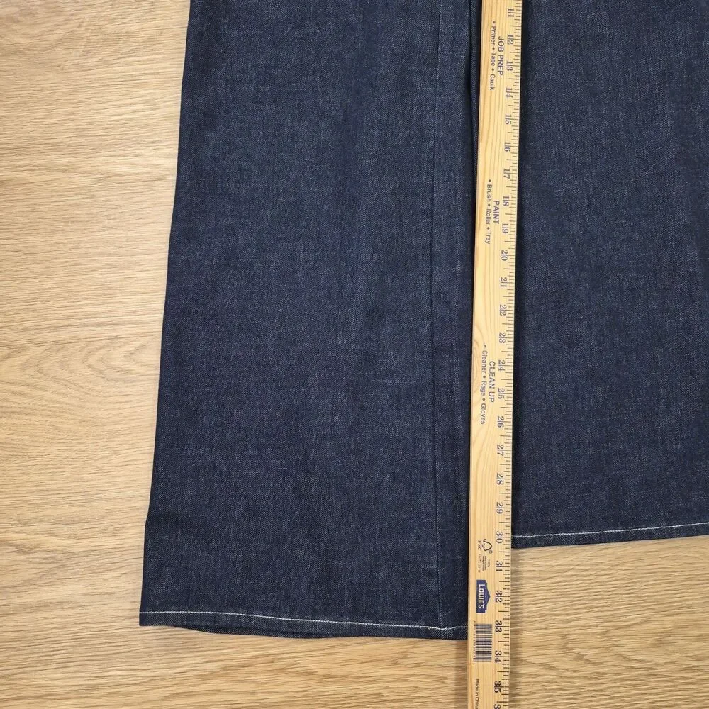 Judy Blue Retro Wide Leg Jeans Womens 14W Flared Hippie Stretch Denim 32x33